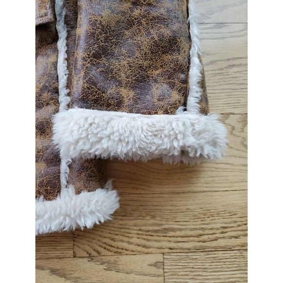 Urban Outfitters Unisex M Leigh Jacket SherpaLined Faux Suede Penny Lane Y2K EUC - Picture 6 of 15